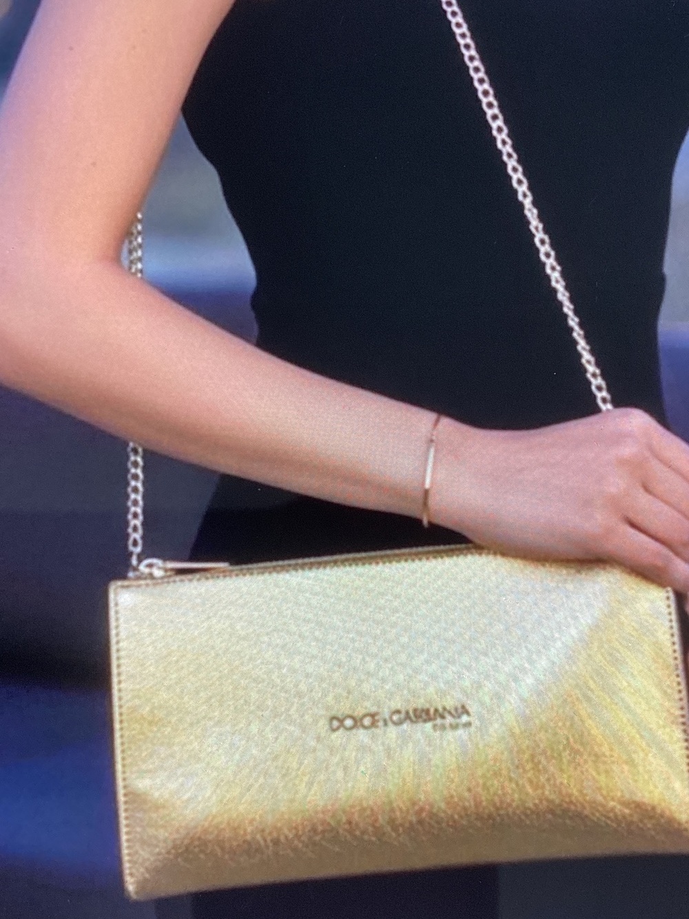 Dolce & Gabbana Gold Metallic Crossbody Clutch